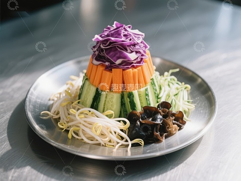 色彩缤纷的蔬菜塔