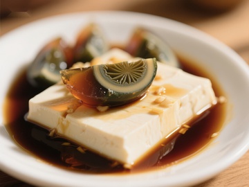 皮蛋豆腐配酱油