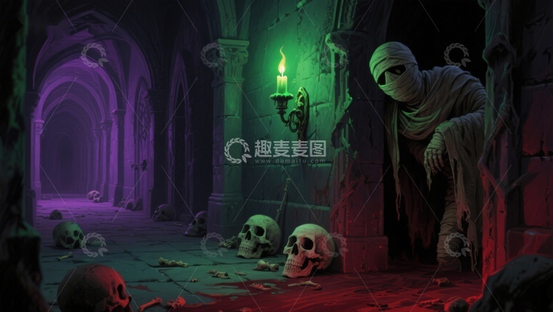 高清大图下载【趣麦麦图】幽暗古堡中的神秘守卫