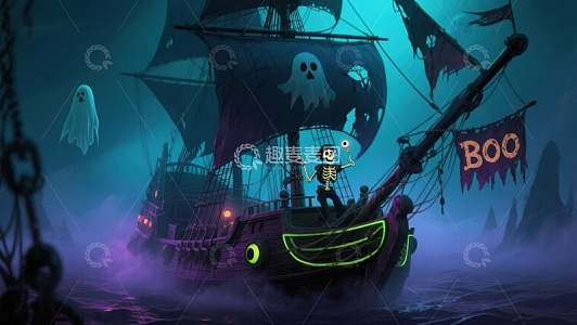 幽灵海盗船在神秘海域航行