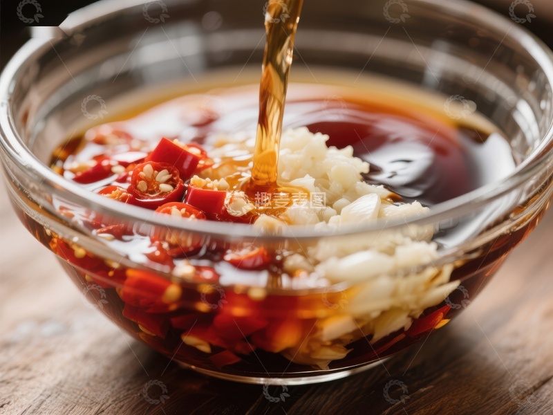 高清大图下载【趣麦麦图】辣椒蒜蓉酱油调味汁制作