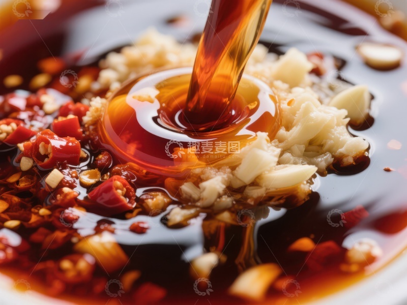 高清大图下载【趣麦麦图】辣椒蒜蓉淋上热油的美食特写