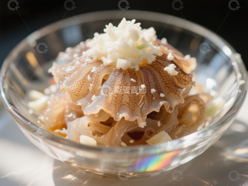 高清大图下载【趣麦麦图】海蜇拌蒜末，清新爽口小菜