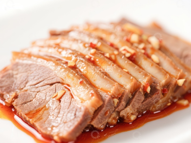 高清大图下载【趣麦麦图】红油牛肉片，撒上芝麻