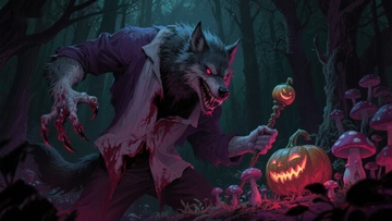 森林中的狼人与南瓜灯