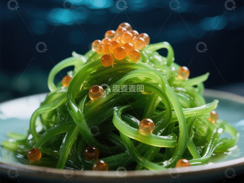 高清大图下载【趣麦麦图】海藻沙拉配鱼子酱