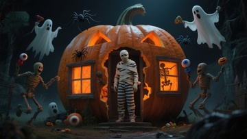 南瓜屋中的万圣节奇景