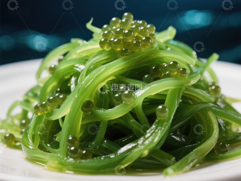 高清大图下载【趣麦麦图】海葡萄沙拉，清新绿色美食