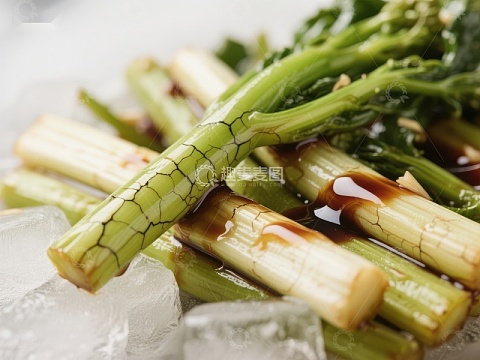 冰镇芥兰配酱油