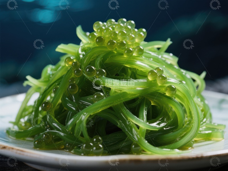 高清大图下载【趣麦麦图】鲜嫩海葡萄沙拉特写