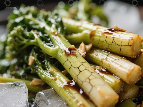 冰镇芥兰配酱油