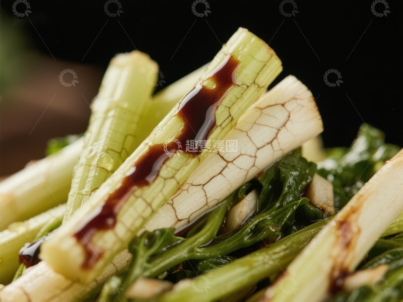 高清大图下载【趣麦麦图】淋酱青菜特写