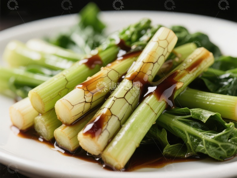 高清大图下载【趣麦麦图】清炒芥兰配酱油