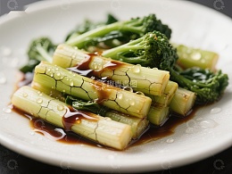 清炒西兰花茎配酱油