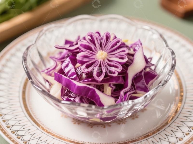 高清大图下载【趣麦麦图】紫色卷心菜沙拉装饰花