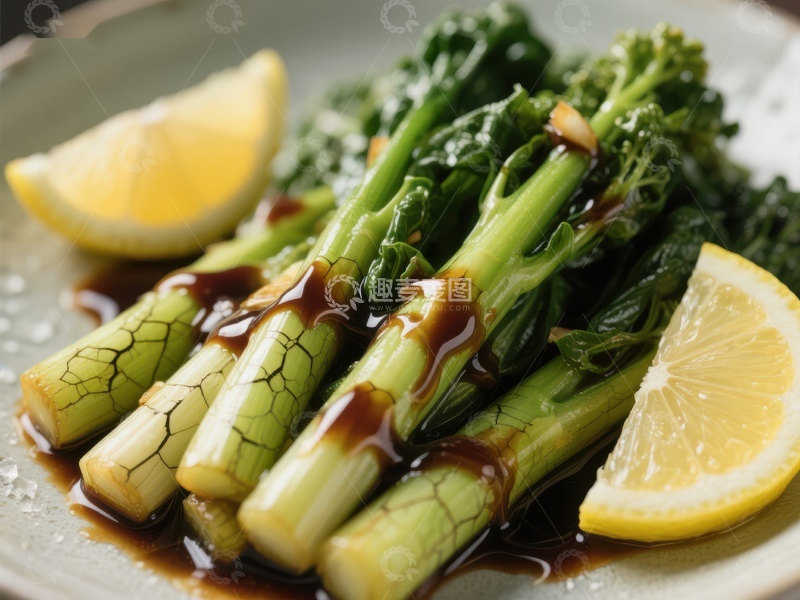 高清大图下载【趣麦麦图】清炒时蔬配柠檬酱油