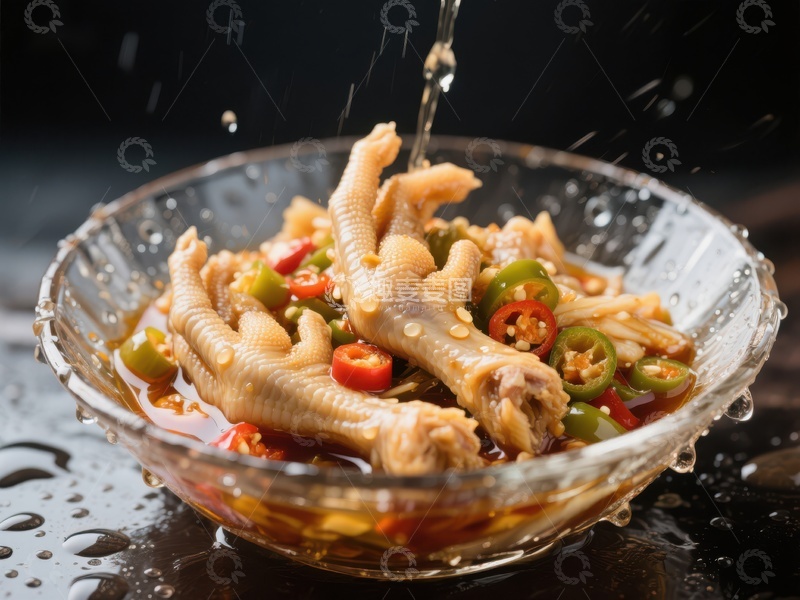 高清大图下载【趣麦麦图】麻辣鸡爪，鲜香四溢