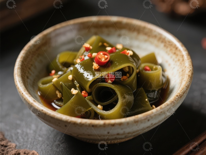 高清大图下载【趣麦麦图】碗中美味腌制海带