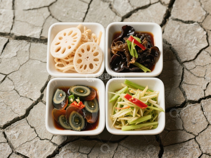 高清大图下载【趣麦麦图】四款精致小菜，摆盘精美