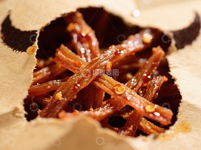 袋装辣味牛肉干特写