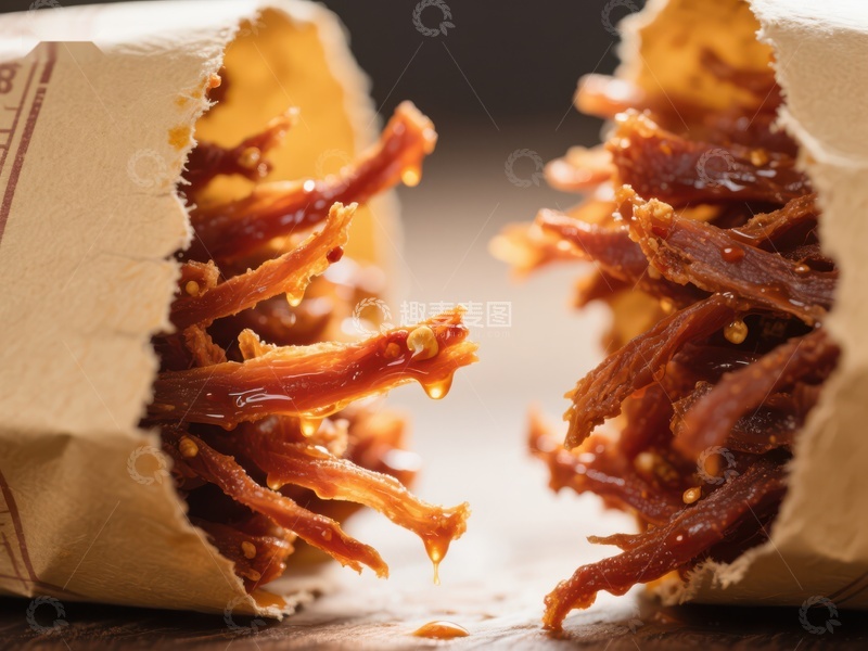 高清大图下载【趣麦麦图】撕开包装的辣味零食特写