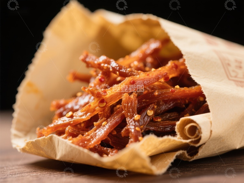 高清大图下载【趣麦麦图】辣味零食装在纸袋中