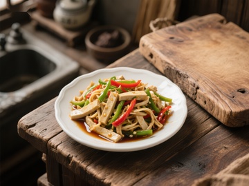 美味炒豆干配彩椒