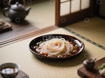 精致凉粉配辣椒油，传统餐桌上的美味