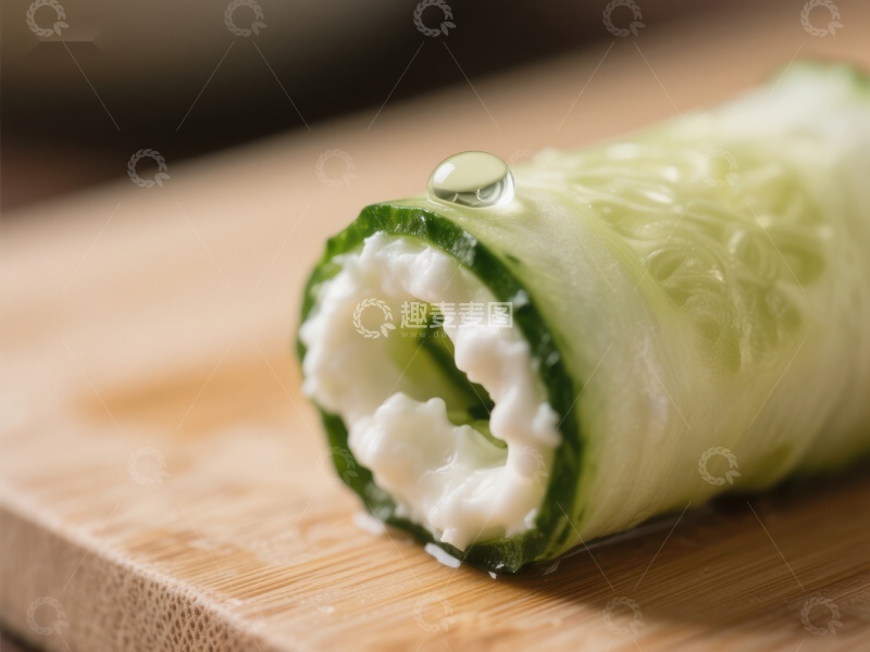 高清大图下载【趣麦麦图】黄瓜卷奶油，清新美食