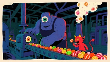 工厂里的怪物与糖果生产线
