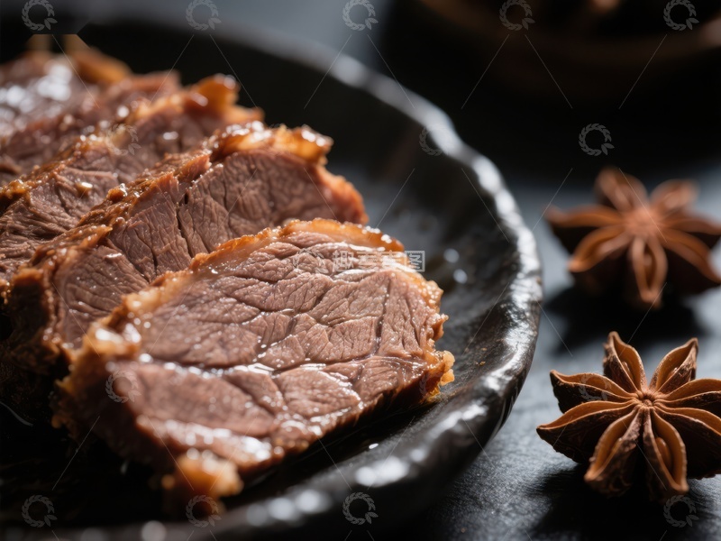 高清大图下载【趣麦麦图】香料点缀的熟牛肉片