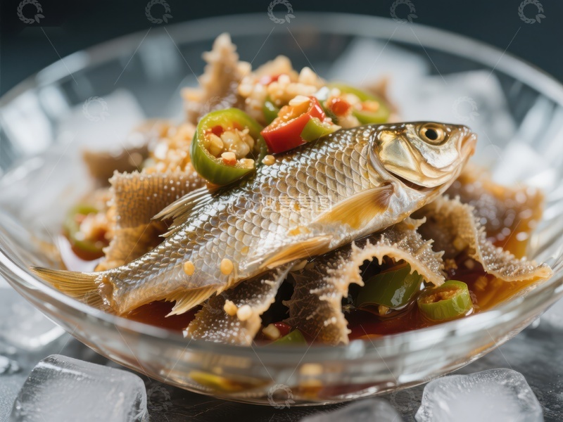 高清大图下载【趣麦麦图】冰镇香辣鱼，鲜美诱人