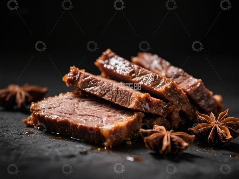 高清大图下载【趣麦麦图】香料点缀的切片牛肉