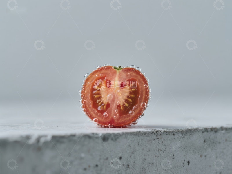 高清大图下载【趣麦麦图】切开的番茄，展示内部结构