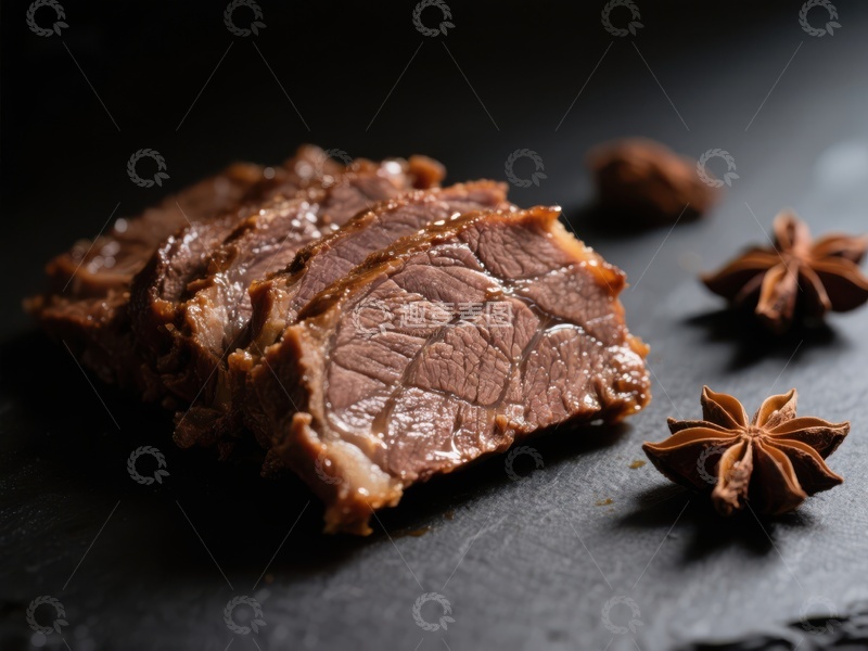 高清大图下载【趣麦麦图】香料点缀的切片牛肉