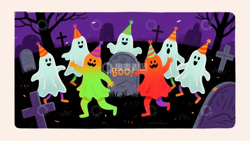 高清大图下载【趣麦麦图】万圣节幽灵派对