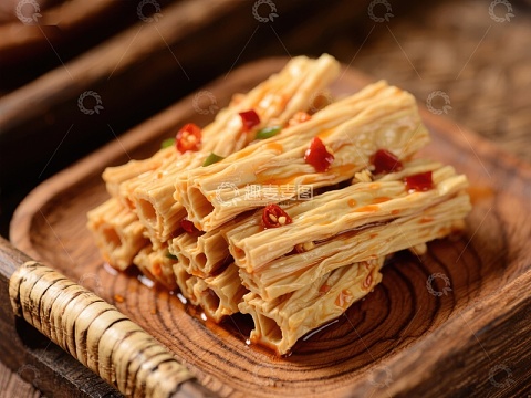 香辣豆皮卷，传统美食诱人