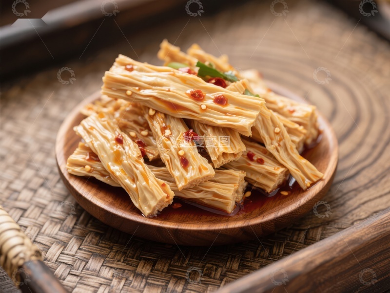 高清大图下载【趣麦麦图】麻辣豆皮条，传统风味小吃