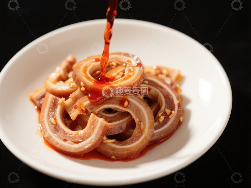 高清大图下载【趣麦麦图】酱汁淋浇的美味鱿鱼圈