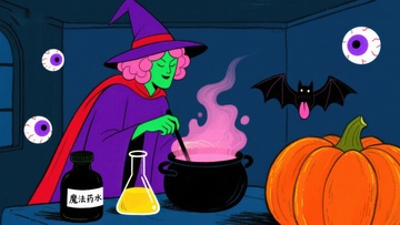 女巫酿造魔法药水