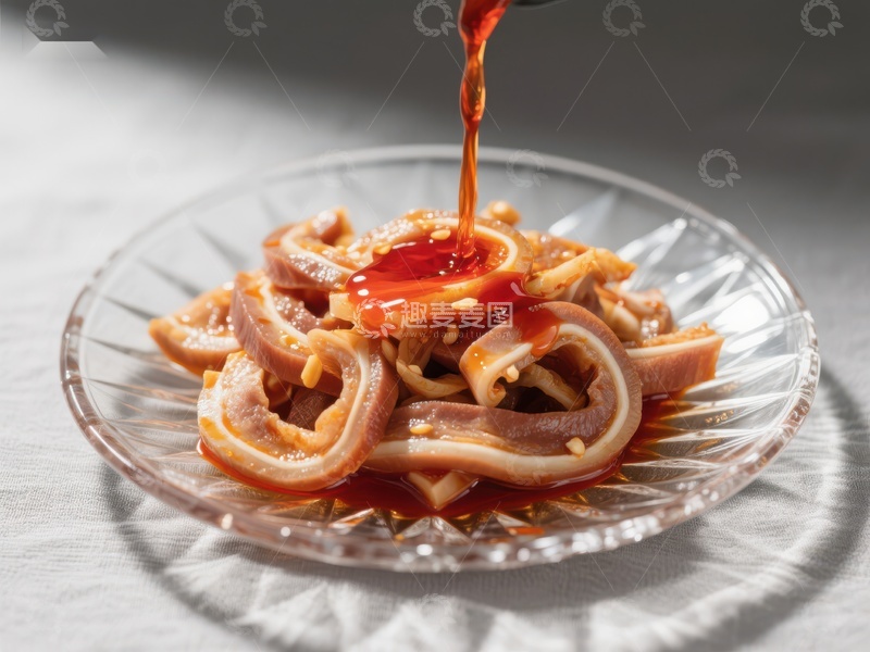 高清大图下载【趣麦麦图】酱汁淋浇的美味鱿鱼圈