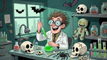 疯狂科学家在实验室进行实验