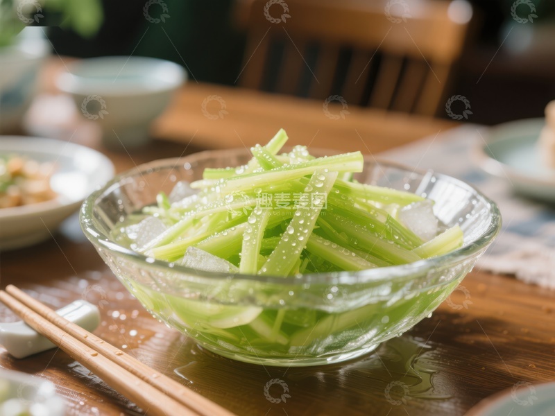 高清大图下载【趣麦麦图】清脆黄瓜片盛于透明碗中