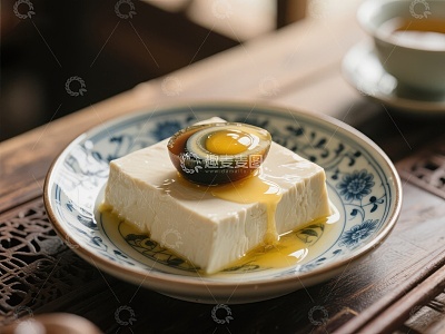 皮蛋豆腐配酱油，传统中式美食