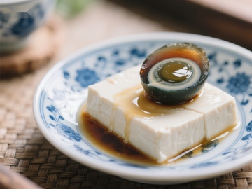 皮蛋豆腐配酱油，传统中式美食