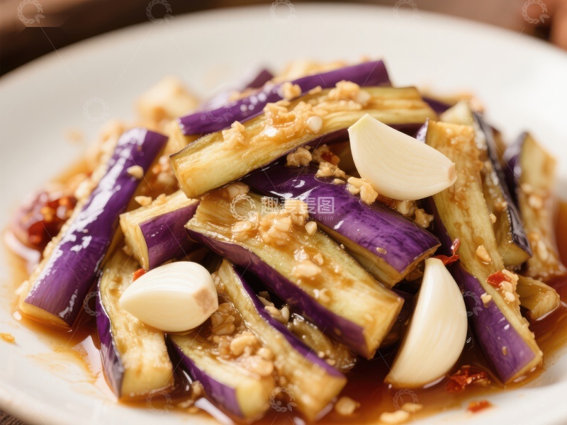 高清大图下载【趣麦麦图】蒜香茄子：美味家常菜