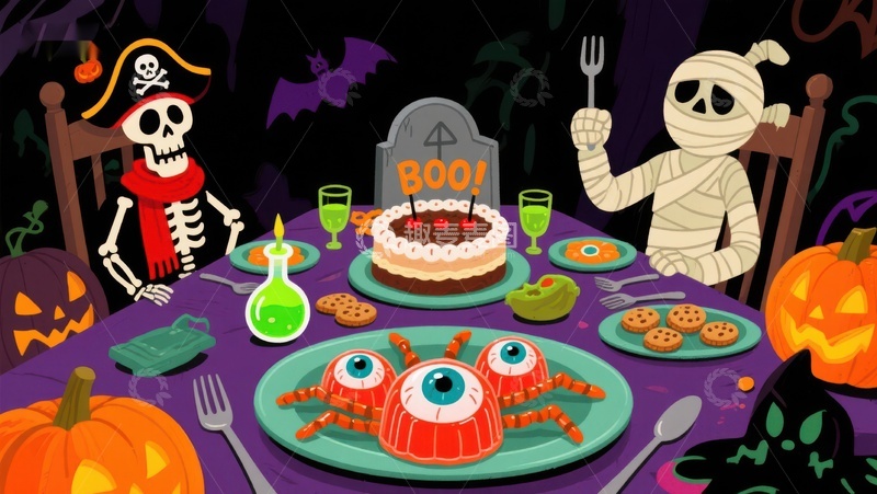 高清大图下载【趣麦麦图】万圣节主题餐桌派对