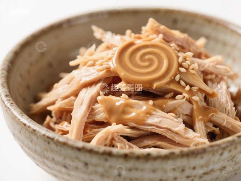 高清大图下载【趣麦麦图】芝麻酱拌鸡丝