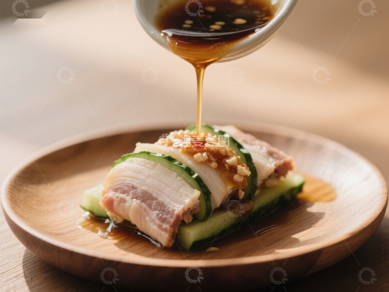 高清大图下载【趣麦麦图】酱汁淋肉卷，清新美味