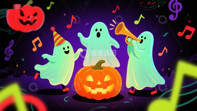 高清大图下载【趣麦麦图】万圣节幽灵欢乐派对